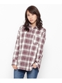 タータンチェックドロップショルダーシャツ/ネイビー(293)