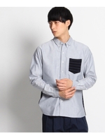 OX×21/1切り替えボーダーシャツ/ブラック(019)