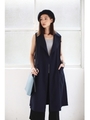 【AZUL by moussy】ノースリロングジャケットベスト/CAM