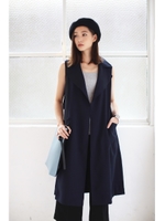 【AZUL by moussy】ノースリロングジャケットベスト/CAM