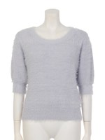 ハーフSLVシャギーTOP/IVOY