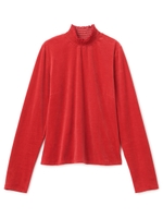 ベロアタートルトップス/レッド