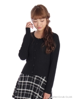 リブ切替えケーブルニットカーデ/ベージュ