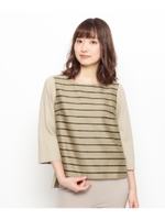 リボンボーダー切替えプルオーバー/ブラック(319)