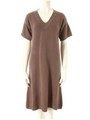 Vネックニットワンピース/ベージュ