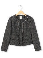 ブークレツイードノーカラージャケット/ブラック(419)