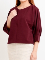 リップル袖タックプルオーバー/ブラック