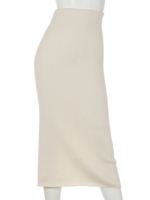【BED&BREAKFAST】STRIPE INLAY STITCH Skirt/CAMEL