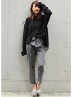 テーパードリボンパンツ/GRY