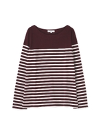 パネルボーダーカットソー/ワイン(071)