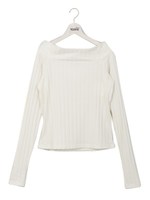 ワイドリブTCオフショル/ブラック