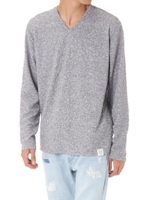 【AZUL by moussy】フクレJQDVネック長袖プルオーバー/T.GRY