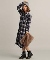 ドロップショルダーチェックシャツワンピース