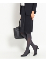 [L]ラップ風ストレッチスカート/ブラック(019)