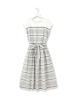 フレンチリネンボーダーワンピース/ホワイト系(302)