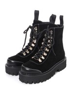 スウェードステッチマウンテンブーツ/ブラック