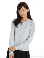 タックボーダーカーディガン/ライトブルー