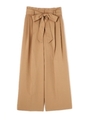 フリルギャザーワイドパンツ/ベージュ(040)