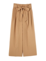 フリルギャザーワイドパンツ/ベージュ(040)