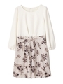 ペインティングフラワーワンピース/グレー(021)