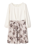 ペインティングフラワーワンピース/グレー(021)