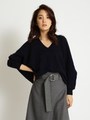 ホールガーメントＶニット/NAVY
