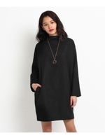 ボトルネックワンピース/ブラック(019)