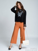 レトロ刺繍ブラウス/ブラック