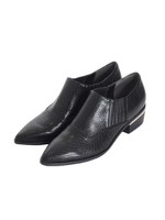 ローヒールサイドゴアパイソンシューズ/ブラック