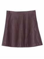 FAKE LEATHER A LINE MINI SK/RED