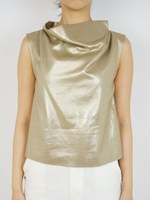 メタリックプリントトップス/シルバー