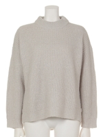 MIXループヤーンミドルネックニットPO/LGRY