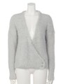 【sw】シャギーニットカシュクールカーディガン/グレー
