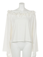 りぼんいっぱいカットソー/グレー