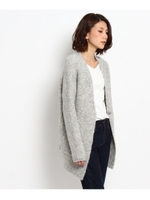 アルパカ混ブークレニットカーディガン/ライトベージュ(051)