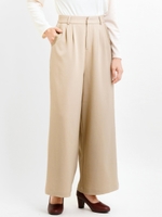 カーブポケットワイドパンツ/ベージュ