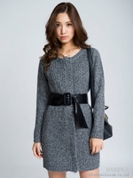 ジップロングニット/オフホワイト