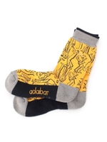 ジャズモチーフ柄底パイルソックス/ホワイト(101)