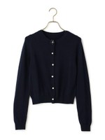 花ボタンカーディガン/ホワイト