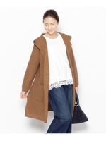 畦フーデッドニットカーディガン/ベージュ系(054)