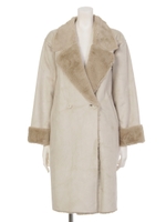 【mystic】ロングフェイクムートンコート/CML