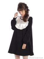 クロスプリントヨーク裏起毛OP/パープル