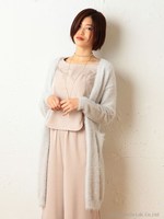 シャギーミディーカーデ/カーキ