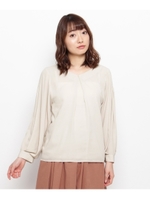 クレープデシンタックブラウス/ライトベージュ(051)