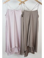 サテンレイヤードキャミワンピース/グレー