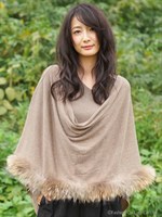 12GG 3WAYファーストール付き Vネックプルオーバー/チャコールク