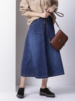 USコットンフレアスカート/インディゴ