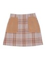 【P】ポケットチェックスカート/レッド