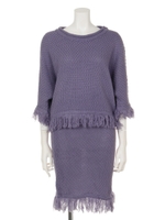 【chille anap】フリンジトップス×スカート SET/GRY