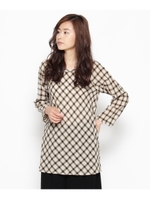 ウール混ガーゼチェックシャツ/ワインレッド(263)